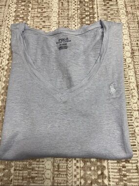 Polo by Ralph Lauren Pale Blue V-Neck Short Sleeve Tee